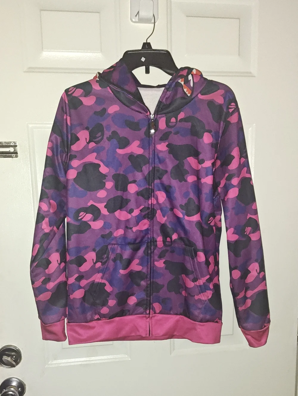 Converse Kids Hooded Zip Jacket in Purple & Pink Camo